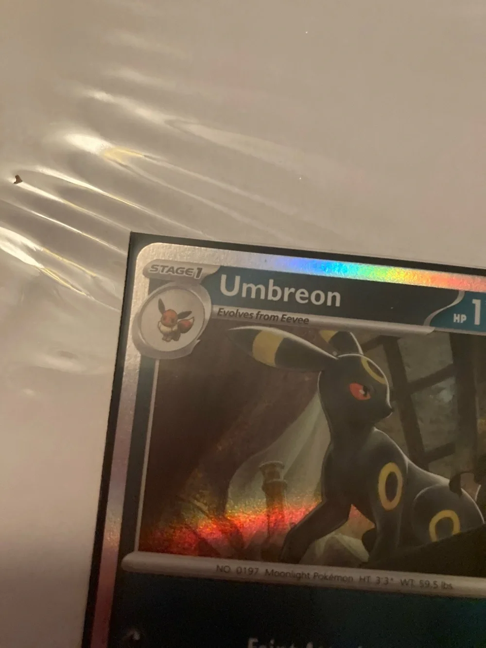 Pokemon Umbreon Holo Card - Black Blue Silver